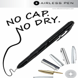 Airless Pen_No cap No Dry_ button type water based ink pen